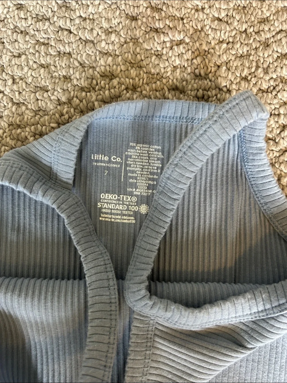 Kids Blue Ribbed Tank & Wide-Leg Matching Set - Picture 5 of 6